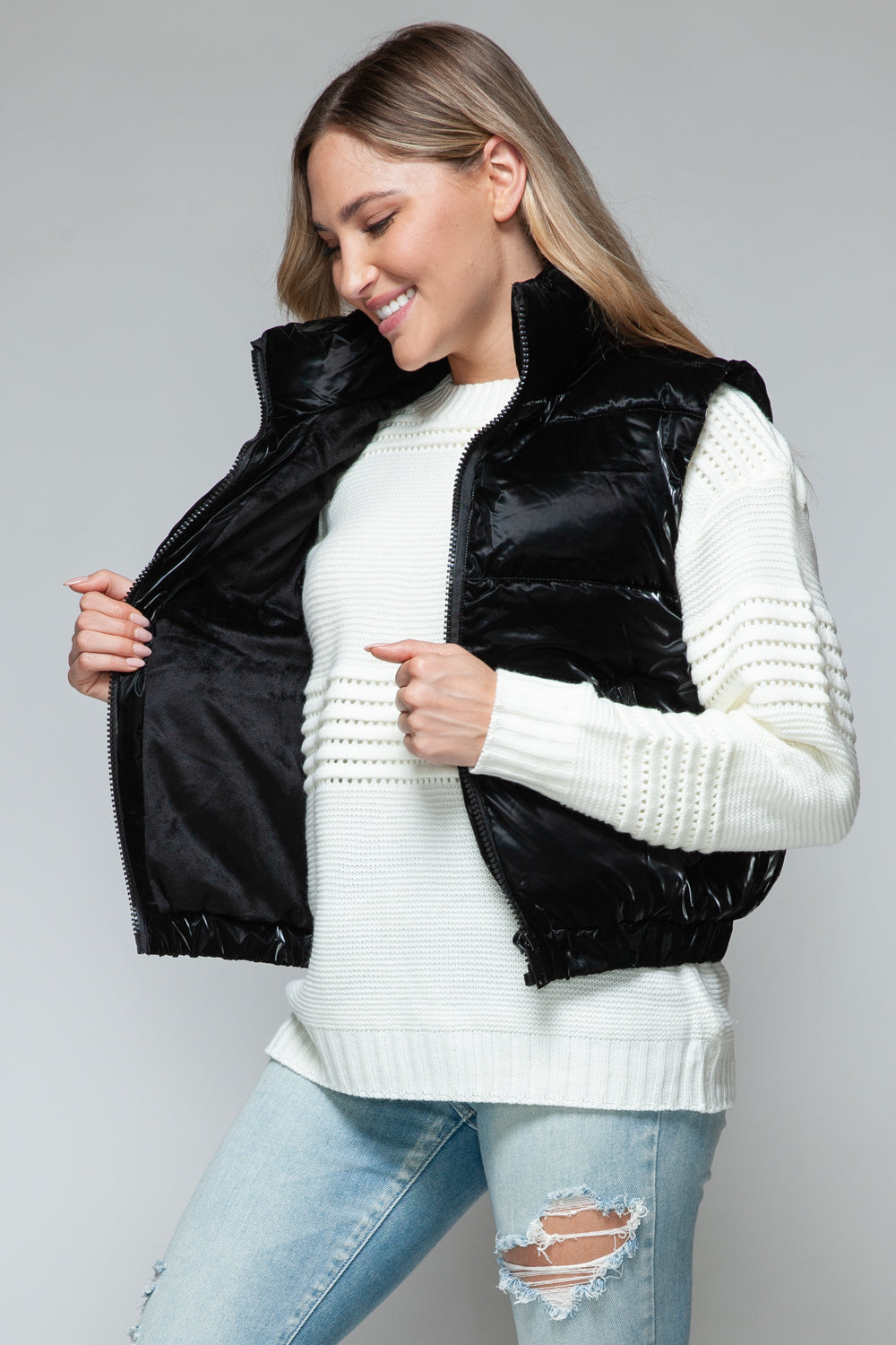 Snobbish Fine Fur Lining Quilted Vest *