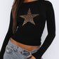 Devine Star Round Neck Long Sleeve T-Shirt