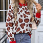 Leopard Round Neck Long Sleeve Sweater