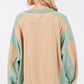 SAGE + FIG Color Block Round Neck Sweatshirt