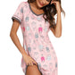Contrast Trim Short Sleeve Lounge Dress
