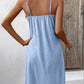 Textured V-Neck Sleeveless Mini Cami Dress