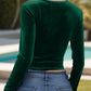 Surplice Long Sleeve Crop Top