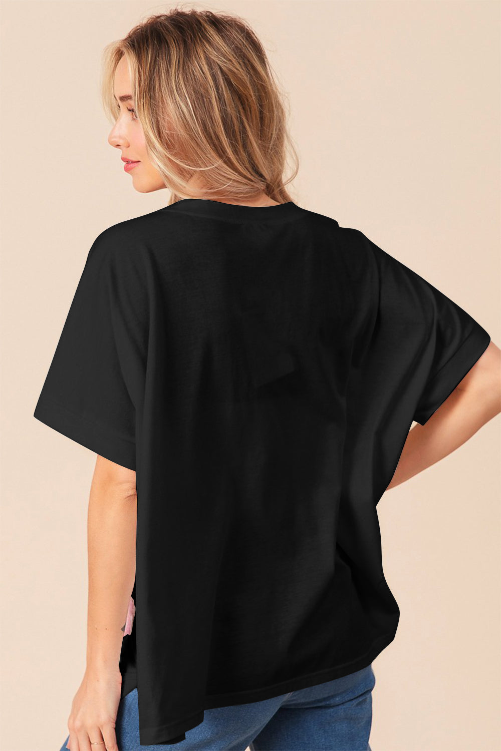 BiBi Sequin Bow Patch Short Sleeve T-Shirt - Brand BiBi