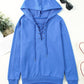 Lace-Up Dropped Shoulder Hoodie