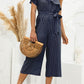 Ruffled Single Shoulder Tie Waist Jumpsuit