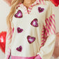 Valentine’s Day Sequin Heart Pattern Pink Long Sleeve Sweatshirt