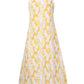 Slit Crisscross Printed Sleeveless Cami Midi Dress
