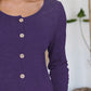 Button Up Round Neck Long Sleeve Cardigan
