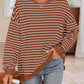 Lovelet Striped Round Neck Long Sleeve Sweatshirt