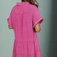 Tiered Notched Short Sleeve Dress