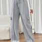 Drawstring Wide Leg Pants with Pockets