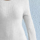 Backless Round Neck Long Sleeve Sweater Dress