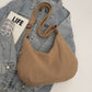 Ribbed Adjustable Strap Shoulder Bag