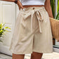 Tied High Waist Shorts with Pockets