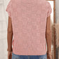 Plaid Pocketed Round Neck Sweater
