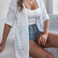 Openwork Open Front Half Sleeve Cardigan