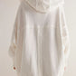 Exposed Seam Open Front Batwing Sleeve Hooded Cardigan