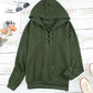Lace-Up Dropped Shoulder Hoodie