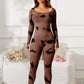 Scoop Neck Long Sleeve Active Jumpsuit