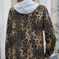 Pocketed Leopard Long Sleeve Denim Jacket