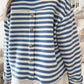 Stripe Chest Pocket Notched Top
