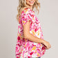 Cotton Bleu by Nu Label Abstract Print Short Sleeve Top