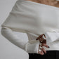 Off-Shoulder Long Sleeve Knit Top