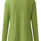Decorative Button Round Neck Long Sleeve Top
