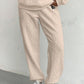Texture Round Neck Long Sleeve Top and Pants Set