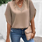Lace Detail V-Neck Half Sleeve Blouse
