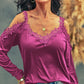 Lace Detail Cold Shoulder Long Sleeve T-Shirt