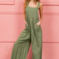 BiBi Ruched Wide Leg Overalls with Pockets - Brand BiBi