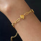 18K Gold-Plated Stainless Steel Heart Bracelet