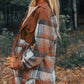 Plaid Collared Neck Button Up Shacket