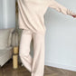 Turtleneck Long Sleeve Top and Drawstring Pants Sweater Set