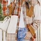 Plaid Button Up Long Sleeve Shacket