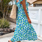 Ruffled Printed Cap Sleeve Midi Dress