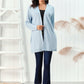 Cable-Knit Open Front Long Sleeve Cardigan
