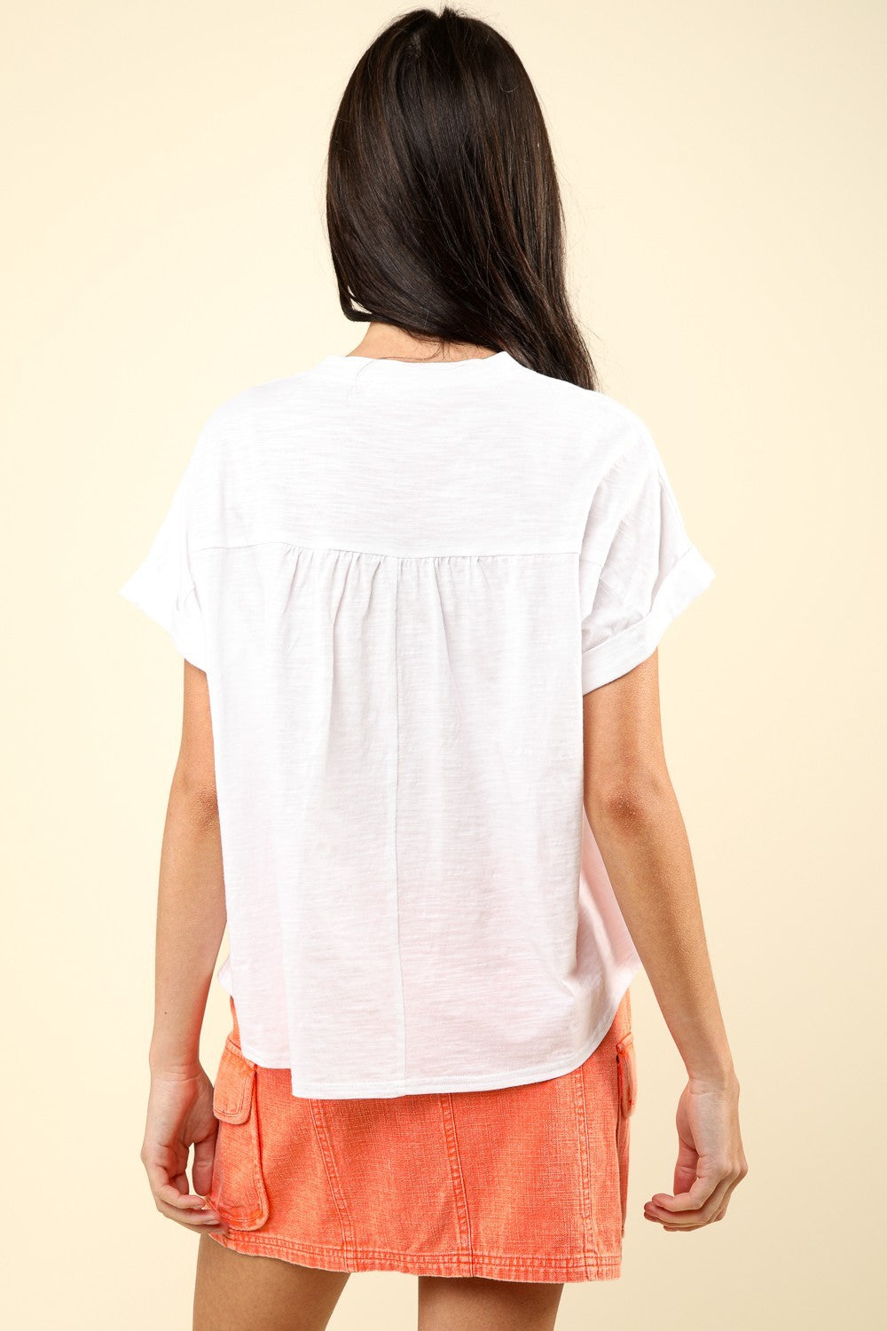 VERY J Nochted Short Sleeve Washed T-Shirt *