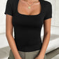 Square Neck Short Sleeve T-Shirt