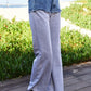 Davi & Dani Raw Hem Denim Patchwork Wide Leg Pants