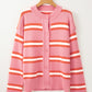 Striped Button Down Long Sleeve Cardigan