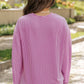 Round Neck Long Sleeve Top and Shorts Set