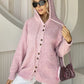Drawstring Button Down Hooded Cardigan