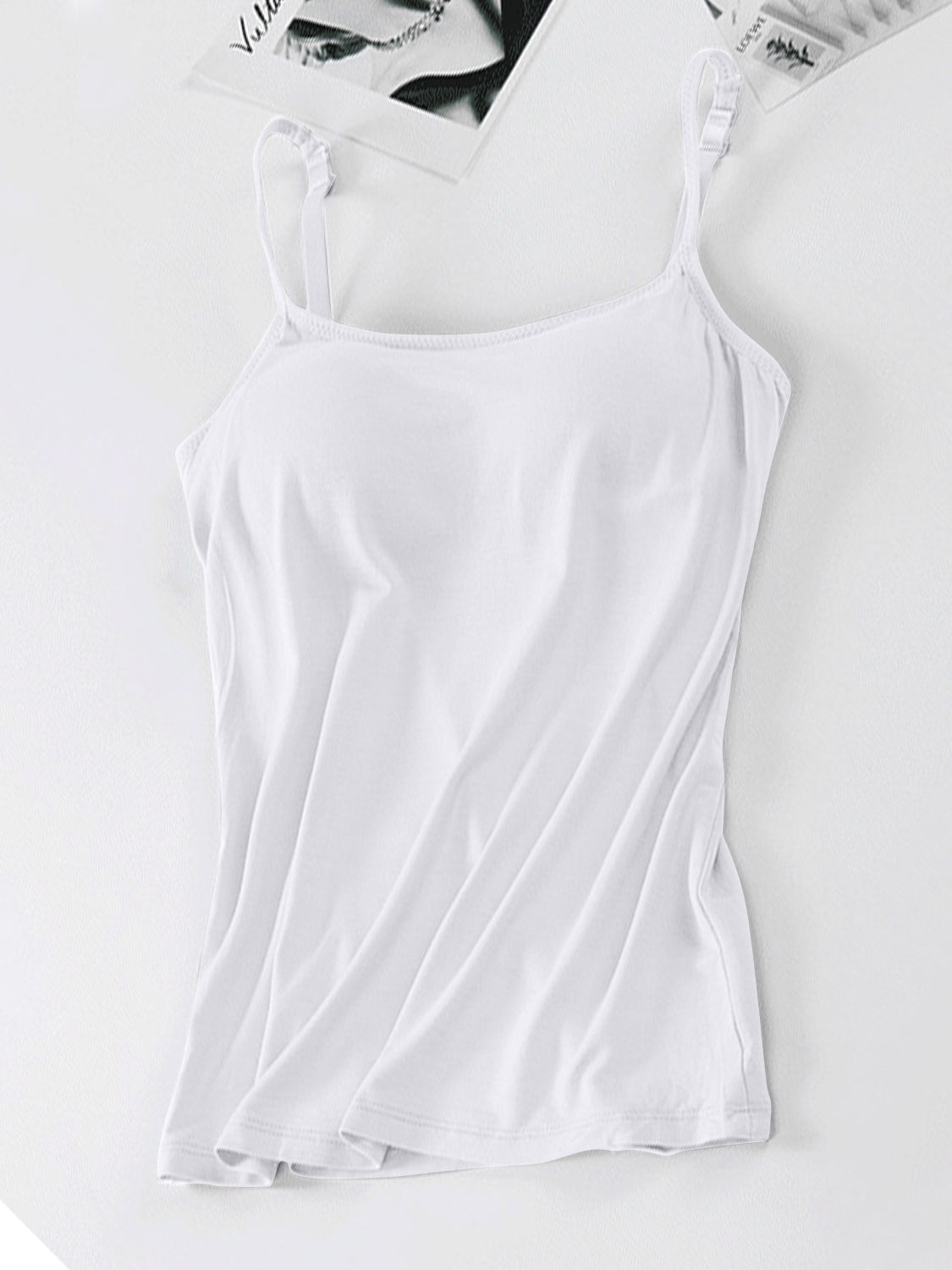 Full Size Scoop Neck Adjustable Strap Cami