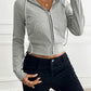 Devine Zip Up Long Sleeve Hooded Outerwear