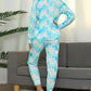 Full Size Tie-Dye Round Neck Top and Pants Lounge Set