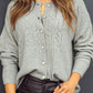 Openwork Button Down Long Sleeve Cardigan