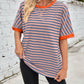 Lovelet Striped Round Neck Half Sleeve T-Shirt